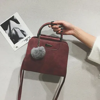 

OCARDIAN HandbagsSmall Mini Crossbody Bags for Woman Fashion Solid Hair Ball Simple Design Shoulder Bag Messenger M8