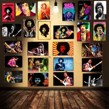 Рок-музыка гитара винтажная металлическая жестяная вывеска настенный бар кафе магазин домашнего искусства Ремесло Декор 30X20 см DU-1694