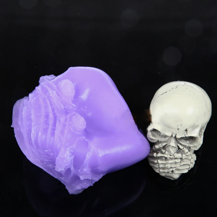 Хэллоуин череп свеча форма для изготовления черепа для мыловарения силиконовая крышка рот черепа мыло торт плесень глина Смола Аромат камень формы
