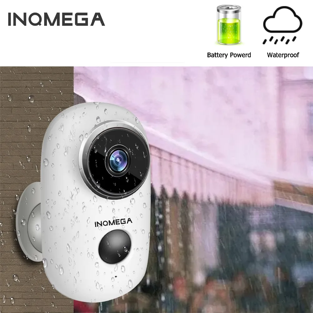 

INQMEGA 100% Wire-Free Rechargeable Battery IP Wifi Camera 1080P Outdoor Weatherproof IP65 CCTV Security Camera PIR/Audio/Alarm