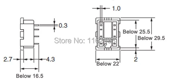 PY08 welding type relay socket drawing