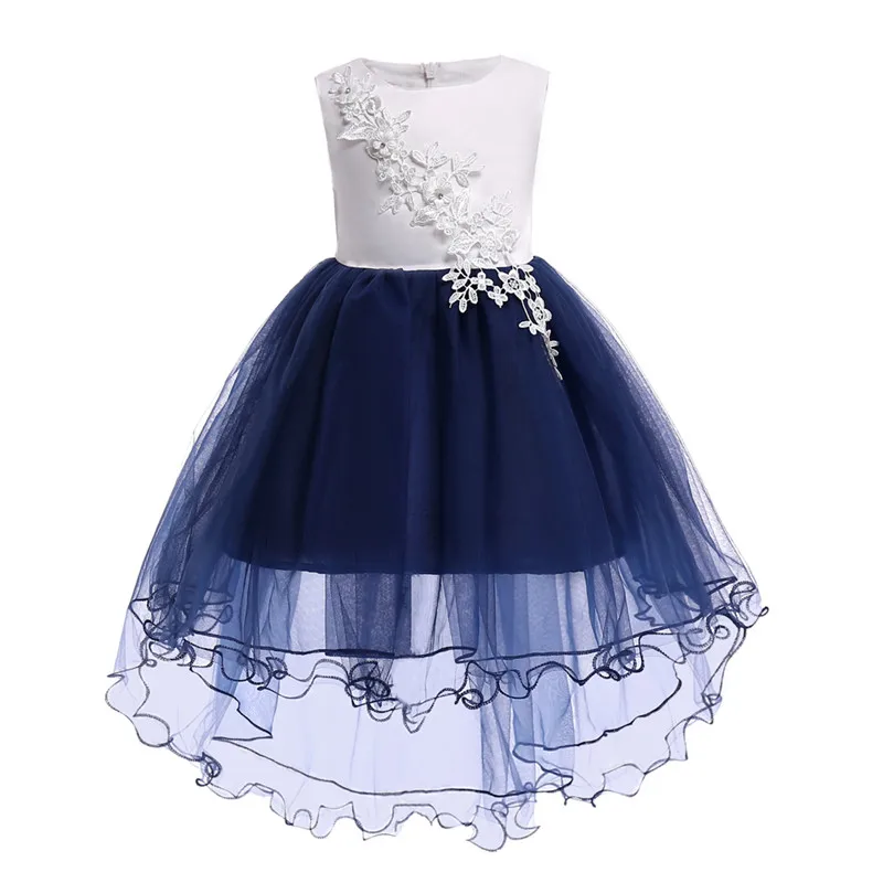 

Princess Performance Sleeping Beauty Flower Girl Dress Kids Cartoon Mesh Dress Navy Kids Tulle Party Dress 3-8 Years