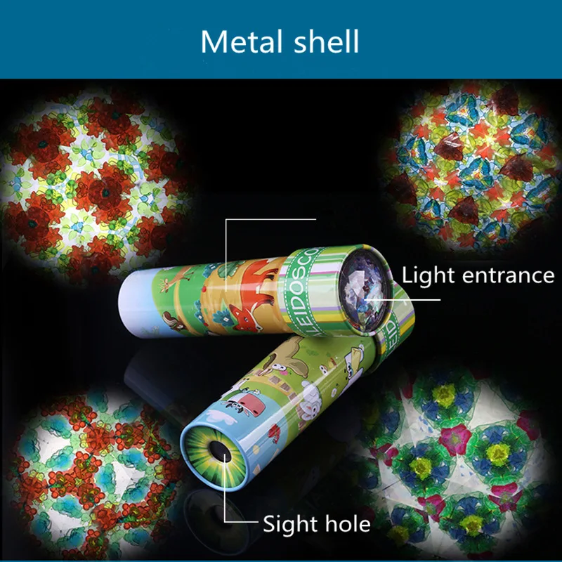 Мультяшные животные металлический внешний вид вращающиеся калейдоскопы красочные мир дошкольные игрушки лучшие детские подарки стиль случайный