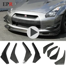 Автомобильные аксессуары для Nissan R35 GTR 2012 на углеродного волокна Решетка переднего бампера(для OEM бампер) Глянцевое покрытие сплиттерная губа Набор для захвата
