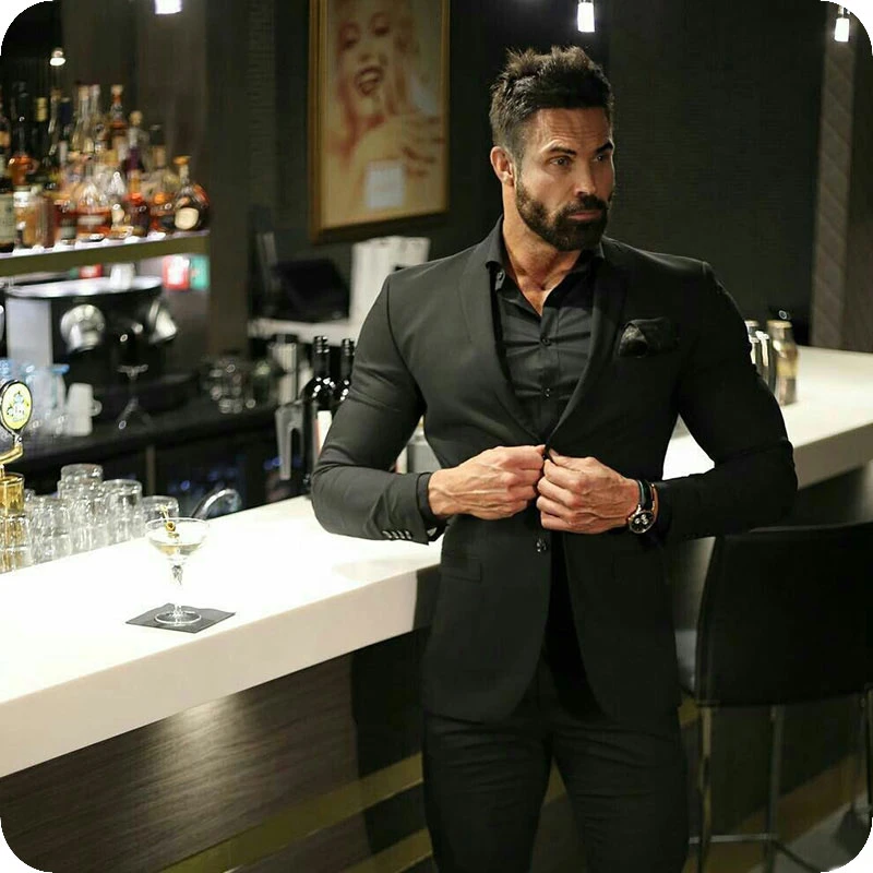 Black coat pant black shirt Clearance