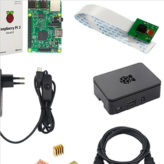 Комплект Raspberry Pi 3 Model B 5V2. 5A блок питания с переключателем+ sd-карта 16G+ корпус ABS+ вентилятор охлаждения+ радиатор+ кабель HDMI+ камера 5 Мп - Комплект: Комплект 5