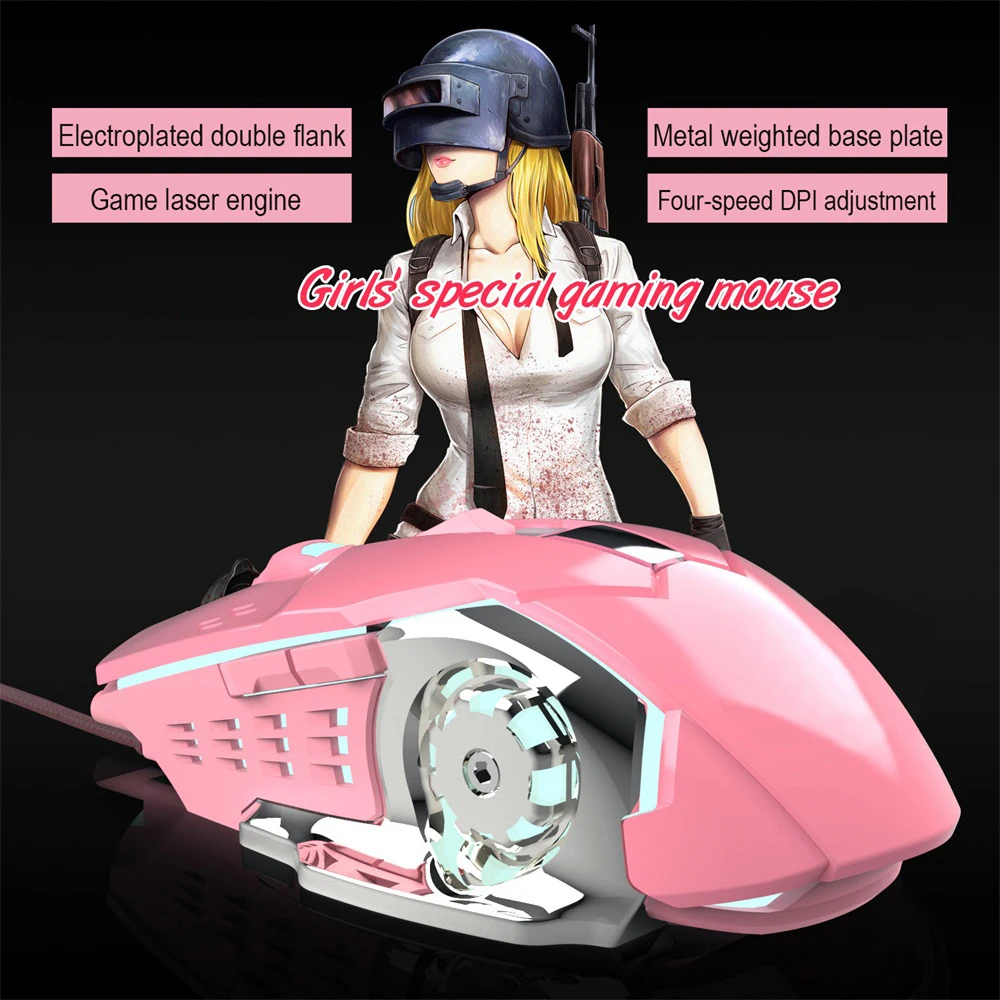 VicTsing Q123 Professional Wired Gaming Mouse 6 Button 3200 DPI LED Optical USB Computer Mouse Gamer Mice Game Pink Mouse For PC (3)