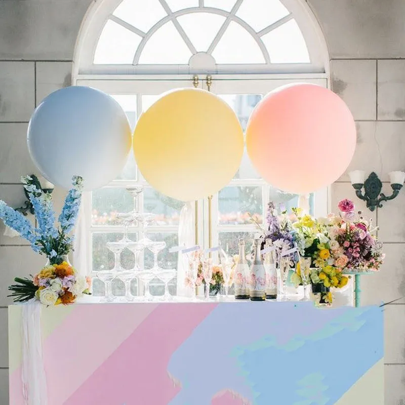 

Kuchang 1 pcs Large 24 inch macaron latex balloon 24 inch candy happy birthday balloons mermaid party romantic wedding supplies