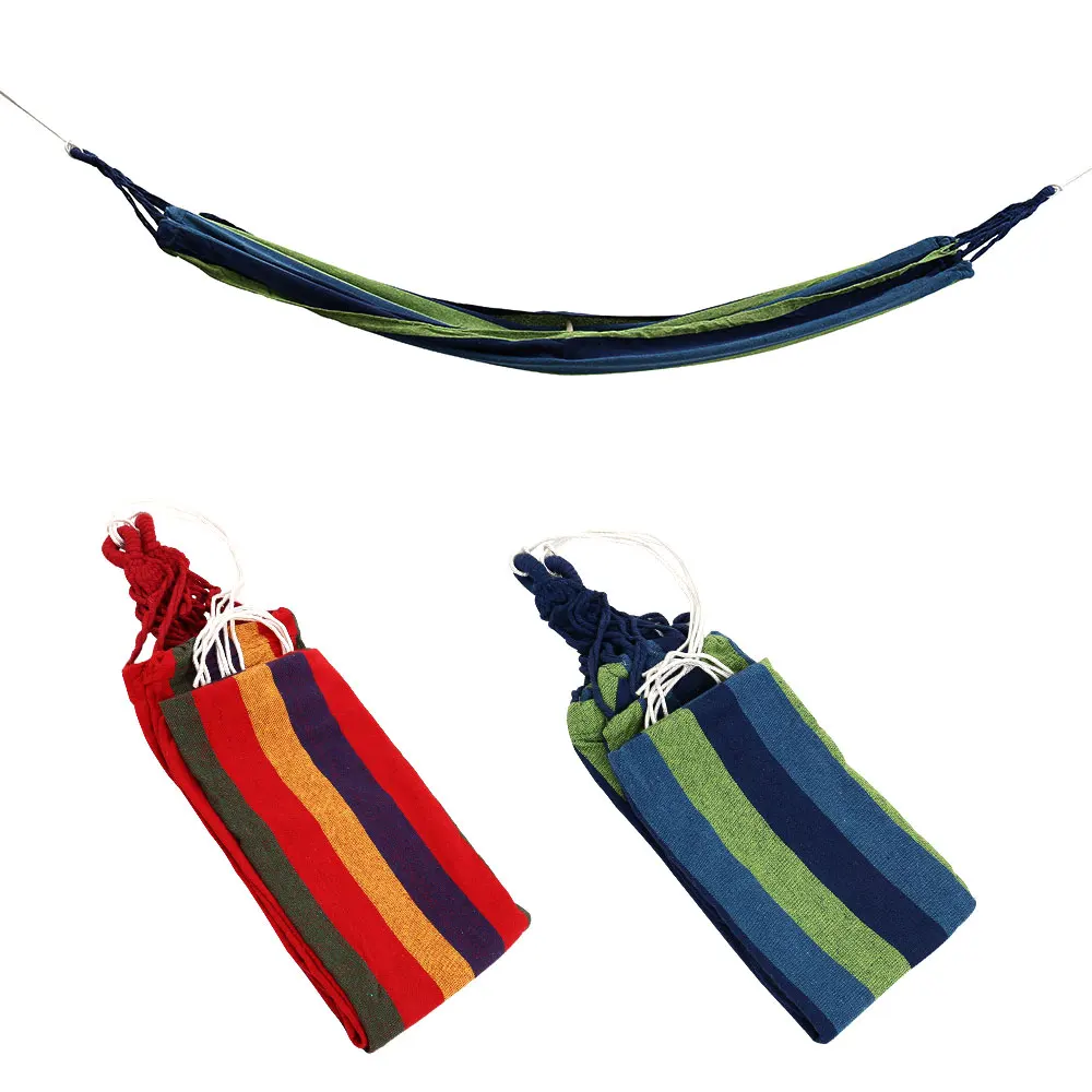 

Portable Hammock Outdoor Hammock Garden Sports Home Travel Camping Swing Canvas Stripe Hang Bed Hammock Red, Blue 190 x 80cm
