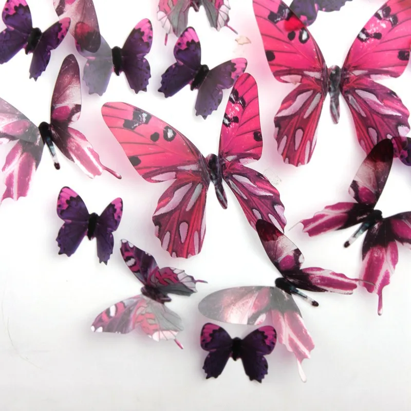 Creative 18 only nine color optional 3 d butterfly can remove children room wall paper | Дом и сад