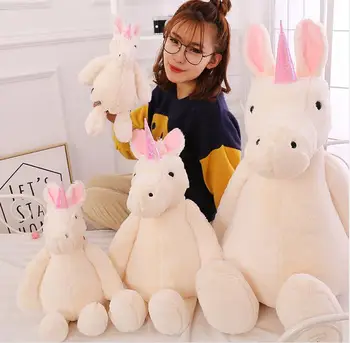 

1pc 30cm 50cm cartoon pure horse soft plush doll accompany pacify stuffed toy girl kids gift