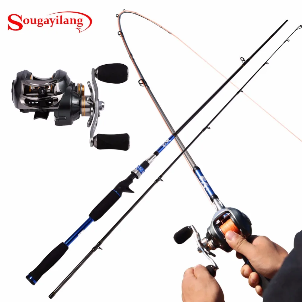 Sougayilang Carbon Lure Fishing Rod 2.18M 2 Sections Lure Rod With DMK