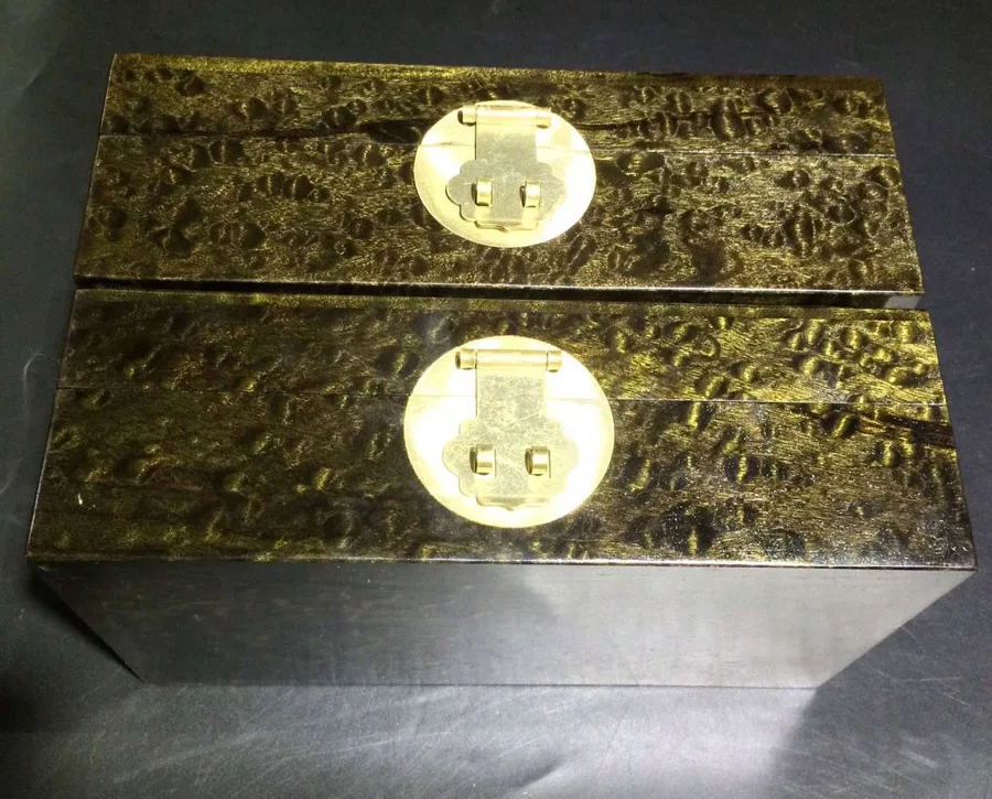Высокое качество ПОДЛИННОЕ Миллениум Темное Золото Фиби деревянная шкатулка для ювелирных изделий с каплями дождя и закрученного золота наиболее достойное украшение для вложения