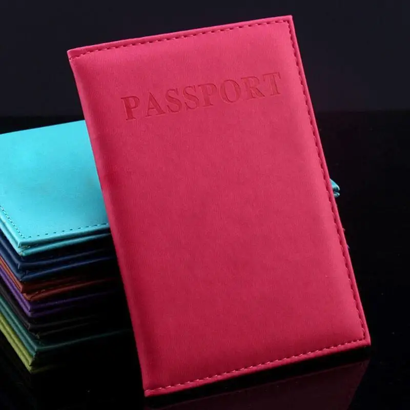 Многофункциональный чехол из искусственной кожи для путешествий, паспорта, карты, футляр, Америка, чехол для удостоверения личности, документы, Защитные Чехлы, держатель для кредитных карт - Цвет: Rosy-red