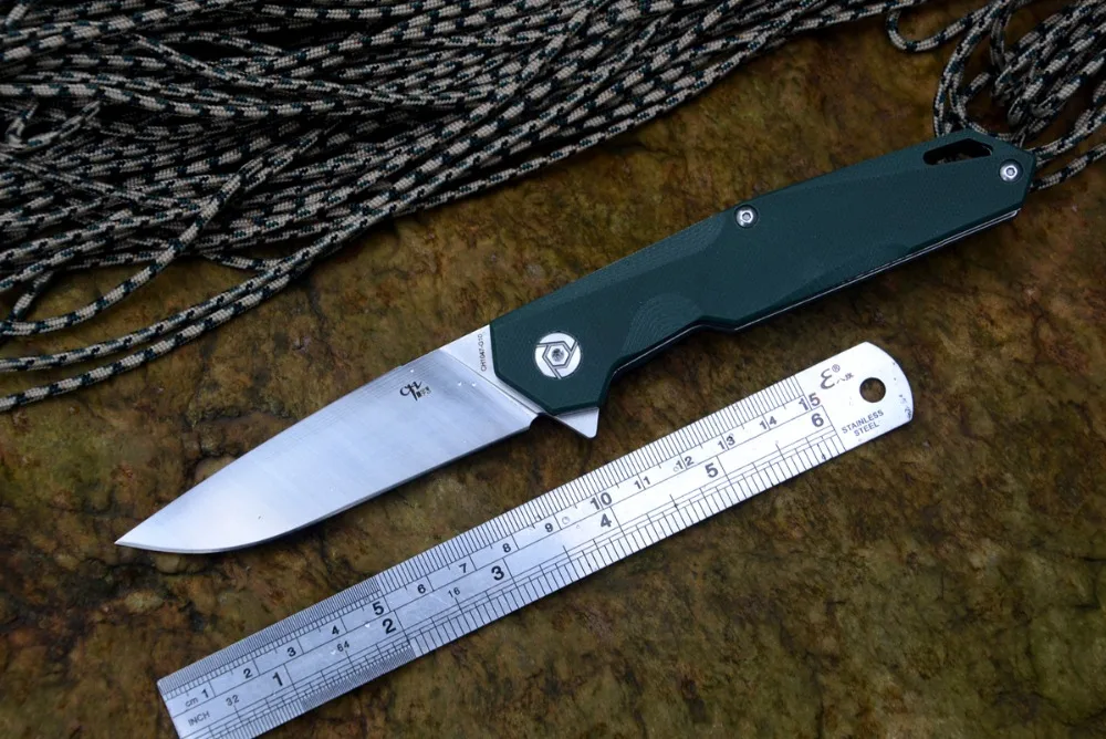 

CH Gift Pocket Knife CH1047 Folding Knife D2 blade ball bearing washer black or green G10 Handle Outdoor Camping Hunting Knife