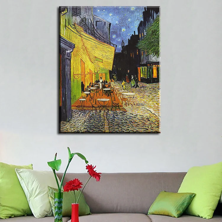 

Cafe Terrace at Night by Vincent van Gogh paint manufacturers for home decor idea oil painting art print on canvas No Framed !