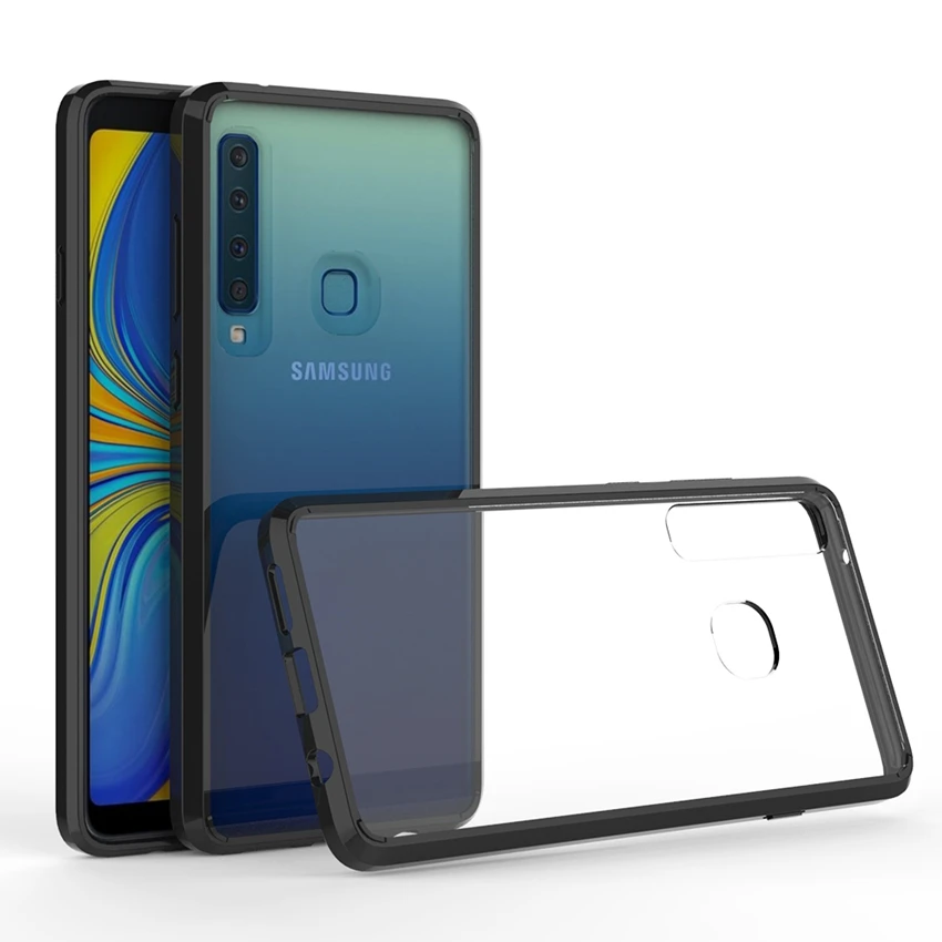 

Hybrid Shockproof Cover Air Cushion Bag Case With Acrylic Crystal Clear Back Shell For Samsung Galaxy A9 2018 A9s A9 Star Pro