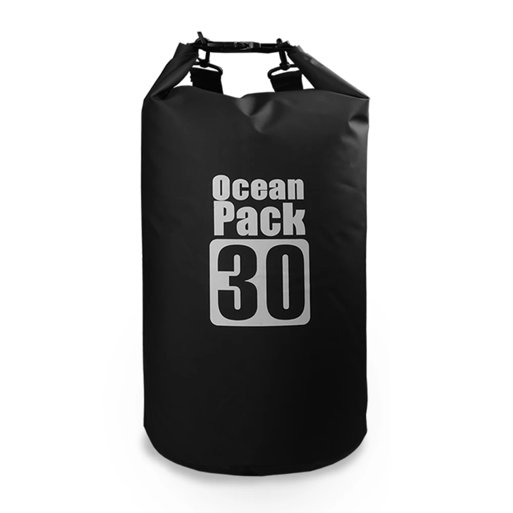 10L/15L/20L/30L Открытый Водонепроницаемый сухой мешок рюкзак плавательный мешок воды плавающий мешок для Каяка рафтинг речной треккинг - Цвет: black 30L