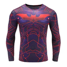 2017 new shirt male character superman bodybuilding fitness quick dry coat compression to join 3 d T-shirt long sleeve shirts