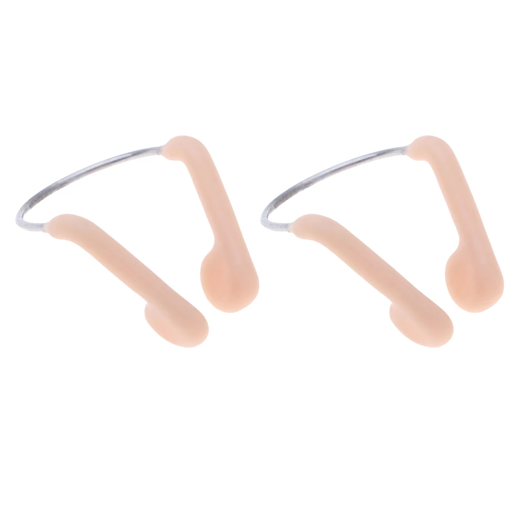 Durable No-Skid Soft Silicone Steel Wire Nose Clip for Swimming Diving Water Sports Nose Clip Skin Color Swimming Accessories