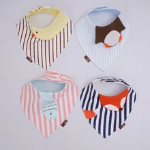 3 шт./лот стиль детские нагрудники бандана животного Fox Striped для новорожденных Треугольники шарф Кормление хлопок слюнявчик ткань