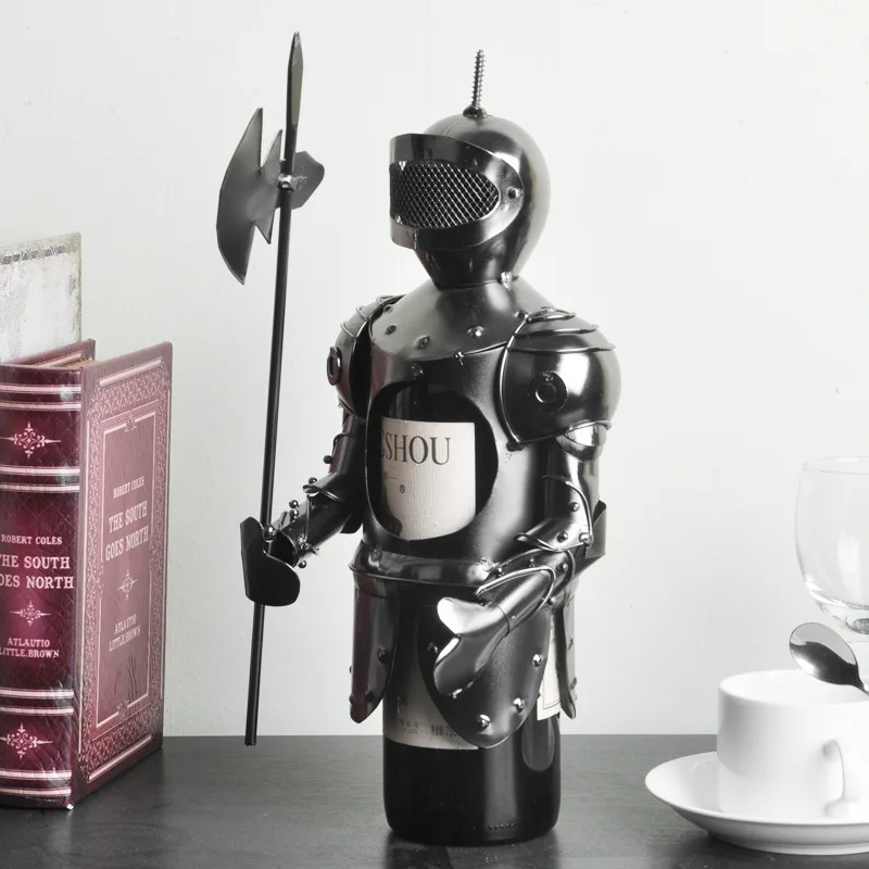 Wine Rack Creative Vintage Knight Home Decoration Bar Display Crafts