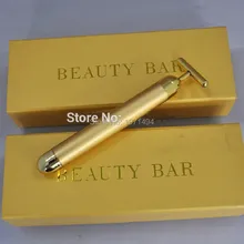 Новое поступление 1 шт. 24 К золото нержавеющая сталь красота бар Пульс Укрепляющий Массажер ролик для лица массаж леди красота уход за лицом