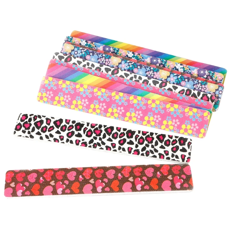 

Double Side Heart Shape Nail Art Files Sanding Manicure Polished Tools Random Color 1Pc