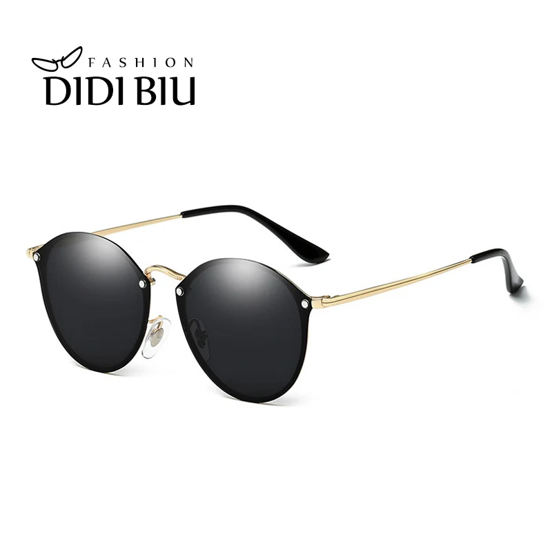 

DIDI Rimless Polarized Sunglasses Women Brand Cat Eye Vintage Metal Frame Sun Glasses Female Mirror Driving Shades Lunette WH969