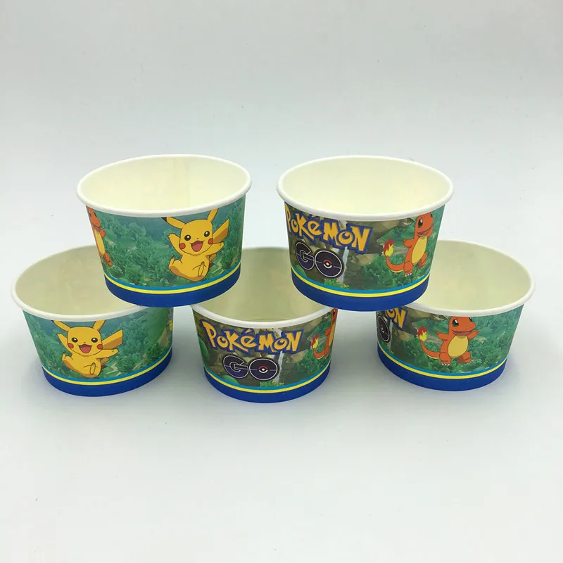 

10PCS/LOT POKEMON GO ICE CREAM CUPS POKEMON GO GLASSES KIDS BIRTHDAY PARTY SUPPLIES BIRTHDAY PARTY PIKACHU ICE CREAM CUPS