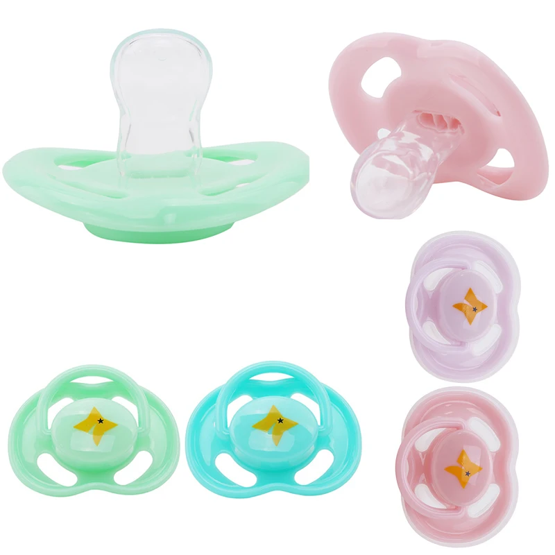 2PC/set Baby Printing Pacifiers Safe Food Grade Silicone Cute Baby Flat