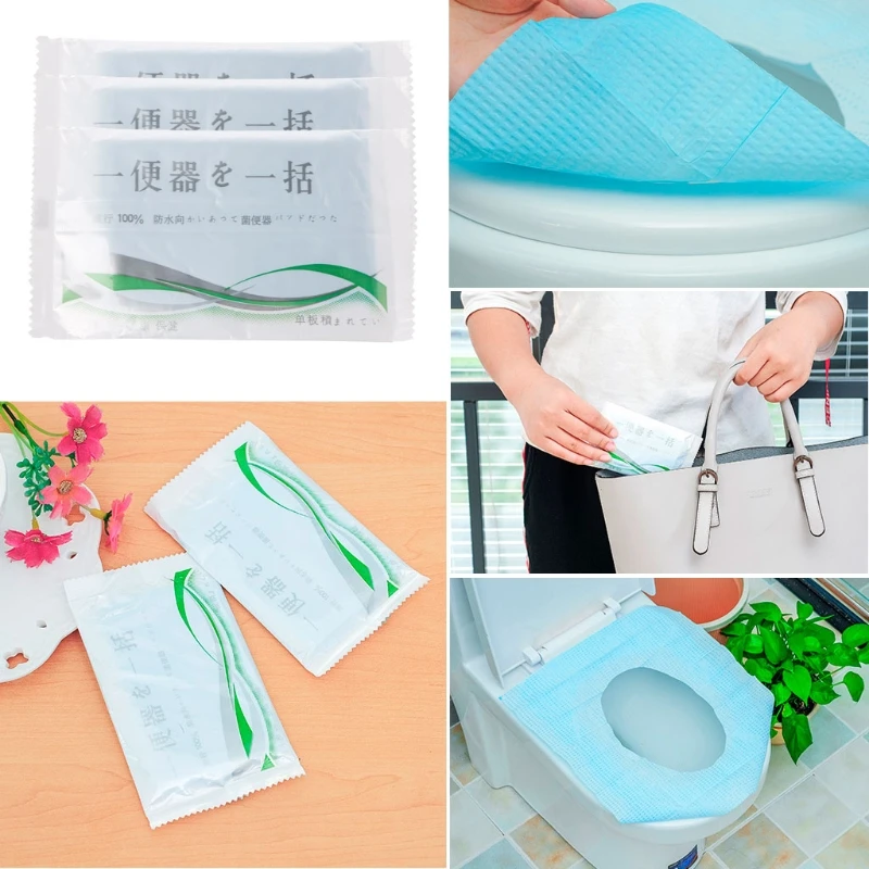 Disposable Toilet Seat Cover Waterproof Antimicrobial Paper Mat Pad m15