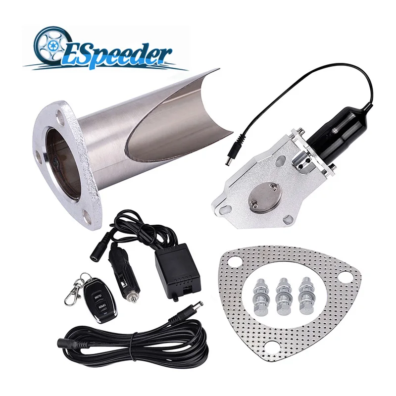 ESPEEDER 2.0" Exhaust System B Cut Pipe Exhaust Cutout With Remote