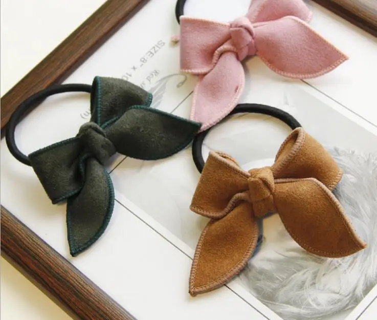 

New arrival young girls cute bows scrunchy children hair bands gum hair tie elastic bands for hair