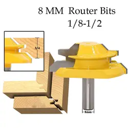 Мм 8 мм хвостовик 45 градусов язык Groove Miter фреза для дерева шип фрезы обрезная деревообрабатывающая