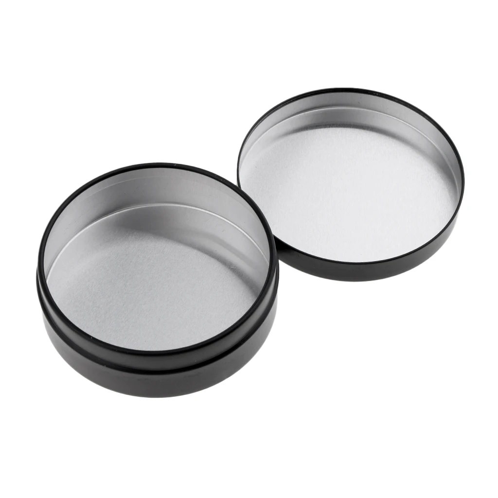 6x Black Empty Aluminum Tin Cans Screw Top Round Metal Lip Balm Tins Cosmetic Containers Salve Jars with Lids (3.4oz / 100ml)