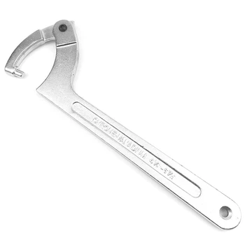 

HOT-Adjustable Hook Wrench C Spanner Tool Chrome Vanadium 32-76Mm With Scale Stainless Steel Key Hand Tools For Nuts Bolts