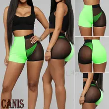 США Женская сексуальная сетка беговые Клубные шорты Йога тренажерный зал беговые шорты анти-освещение