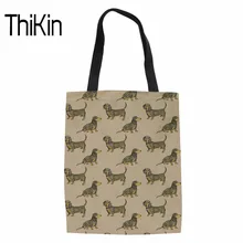 THIKIN большие пляжные сумки Для женщин тяжелых сумок дамы Doxie такса с Эко сумка-шоппер Складная для женщин