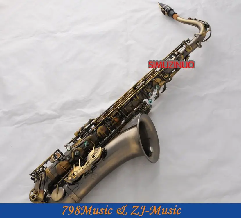 Professional New Antique Bb Tenor Saxophone sax High F Ablone Keys With Casein Saxophone from