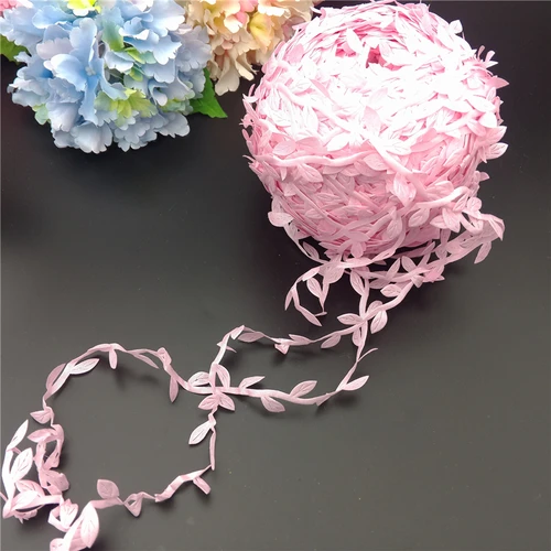 6 Meters/lot Silk Leaf-Shaped Handmake Artificial Leaves for Wedding Decoration DIY Wreath Gift Scrapbooking Craft Fake Flowers - Цвет: light pink