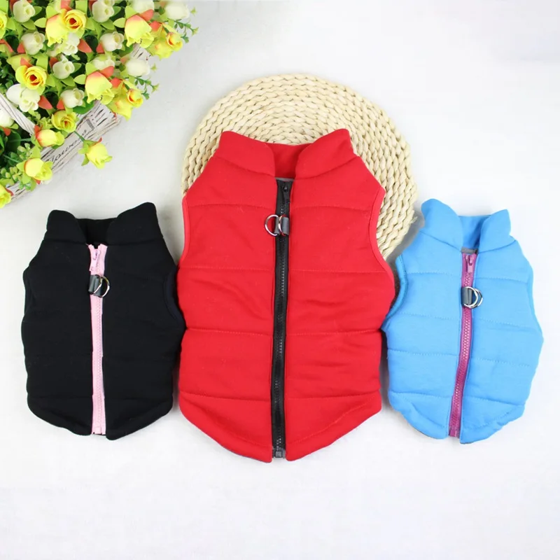 

2019 Pet Dog Coat Fashion High-neck Zipper Autumn Winter Vest for Small Medium Dogs Puppy Warm Costume