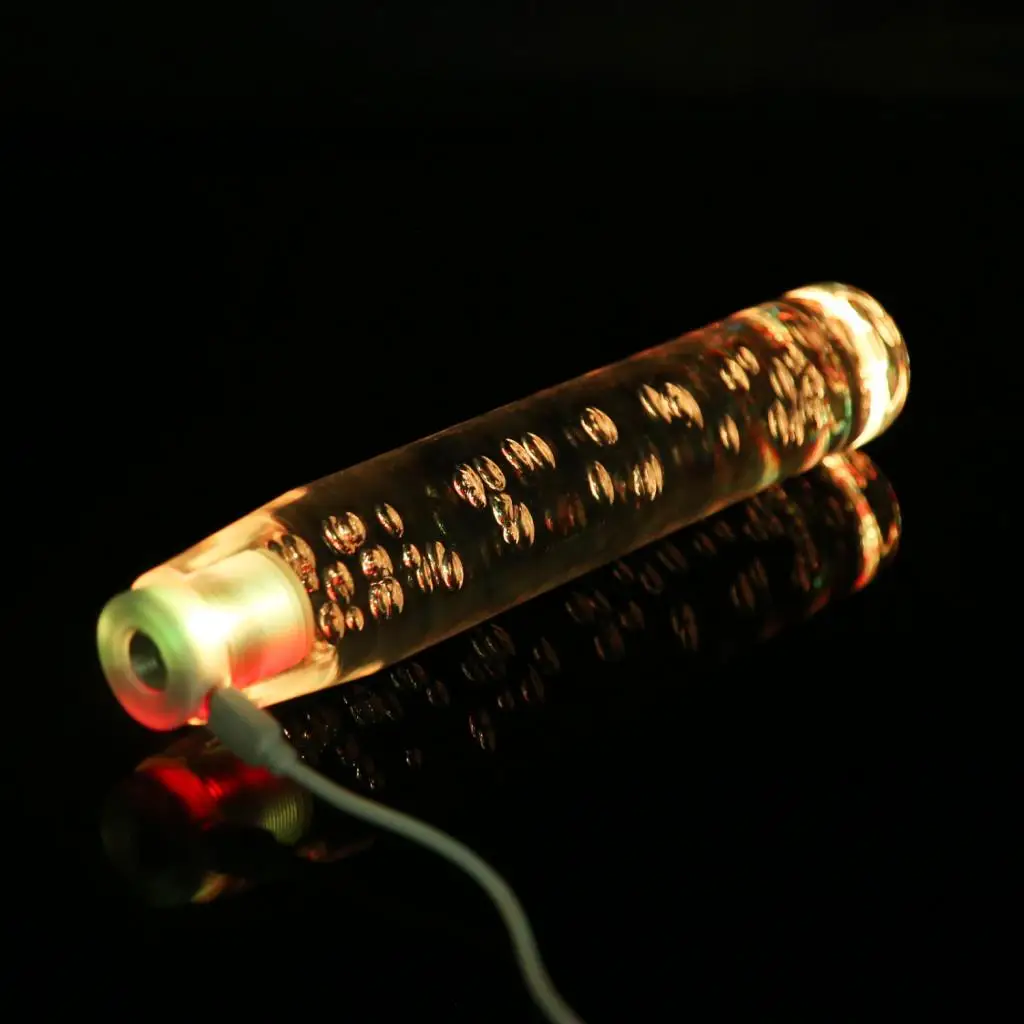 Universal Acrylic LED Crystal Bubble Car Manual Gear Stick Shift Lever Shifter Knob Automatic Cover 25cm 