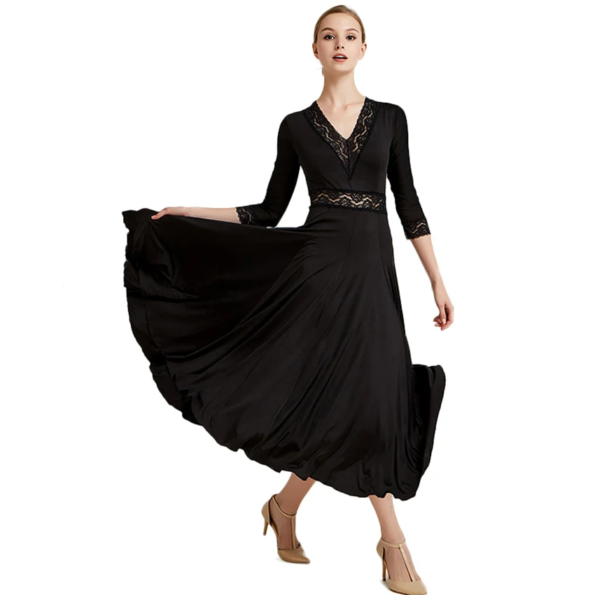 Для женщин Бальные платье для танцев es v-образным вырезом Стандартный Бальные Одежда для танцев конкурс Стандартный платье для танцев