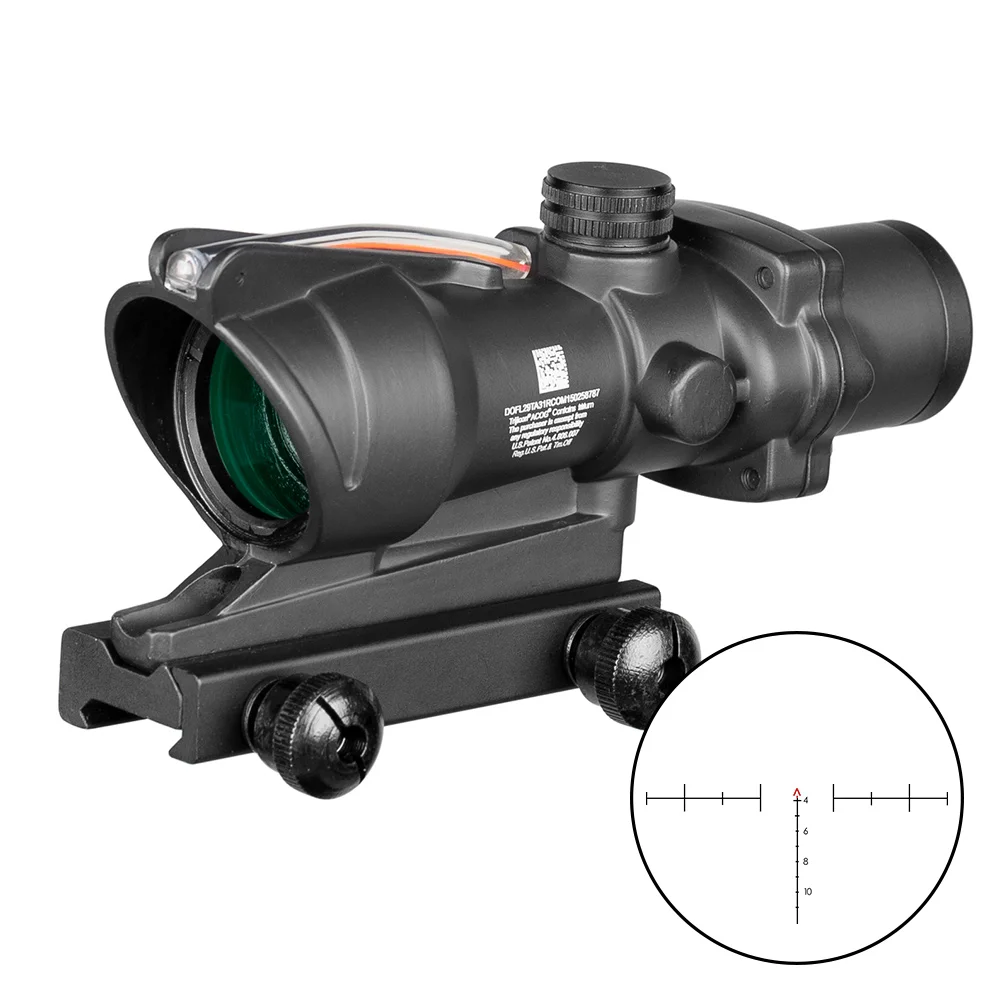 ACOG 4X32 охотничий прицел оптика из настоящего волокна красный зеленый с подсветкой шеврон стекло гравированное сетка тактический оптический прицел - Цвет: FW3-ACOG-270