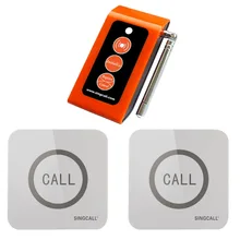 SINGCALL Wireless emergency call system, Caregiver 2 Touchable Nurse Calling Buttons,1 Caregiver Pager