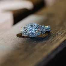Новинка года. Роскошные женские свадебные кольца из белого кубического циркония с дизайном в виде листьев. Элегантные кольца на День святого Валентина. Подарок на день Святого Валентина Новинка года. Роскошные женские свадебные кольца из белого кубического циркония с дизайном в виде листьев. Элегантные кольца на День святого Валентина. Подарок на день Святого Валентина