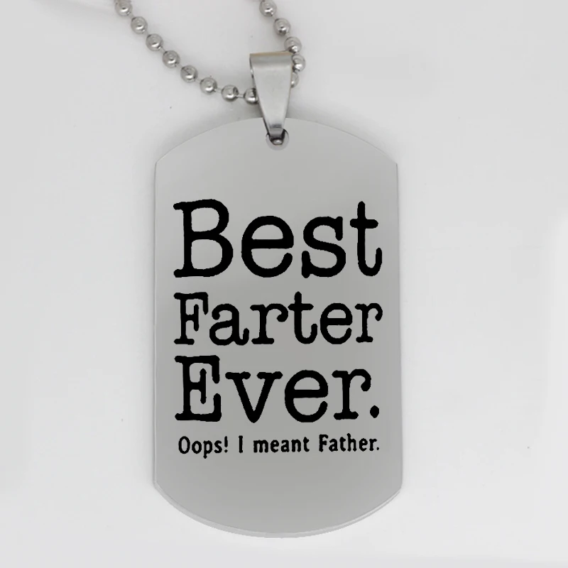 Ufine ювелирные изделия подарок папа подвеска армейская карточка лучший farter ever Oops!