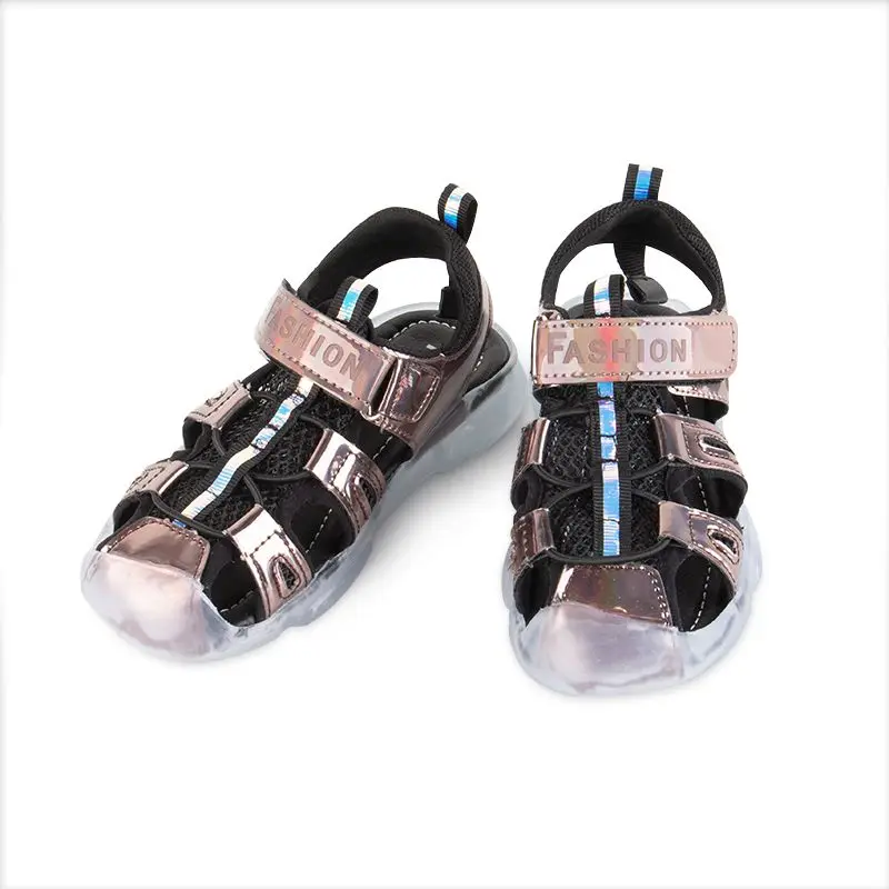 2019 Hot Summer Kids Sandals For Boys Leather Closed Toe Toddler Girls Sandals  Soft Sole Children Beach Sandals High Quality 