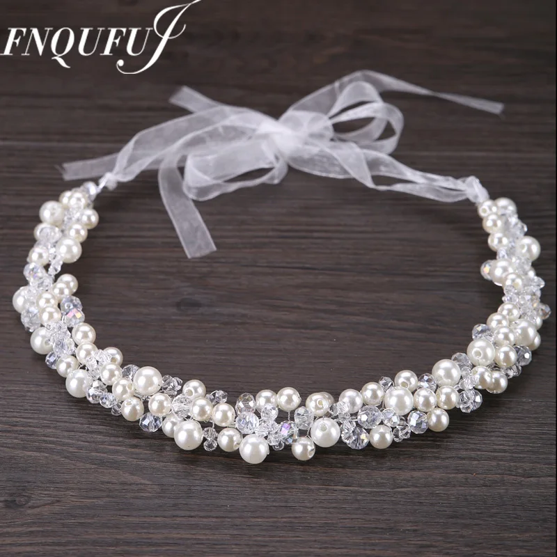 

Handmade Bridal Headband Ribbon Tiaras and Crowns Wedding Hair Accessories Party Beach Forehead Crown Bridal hair jewelry
